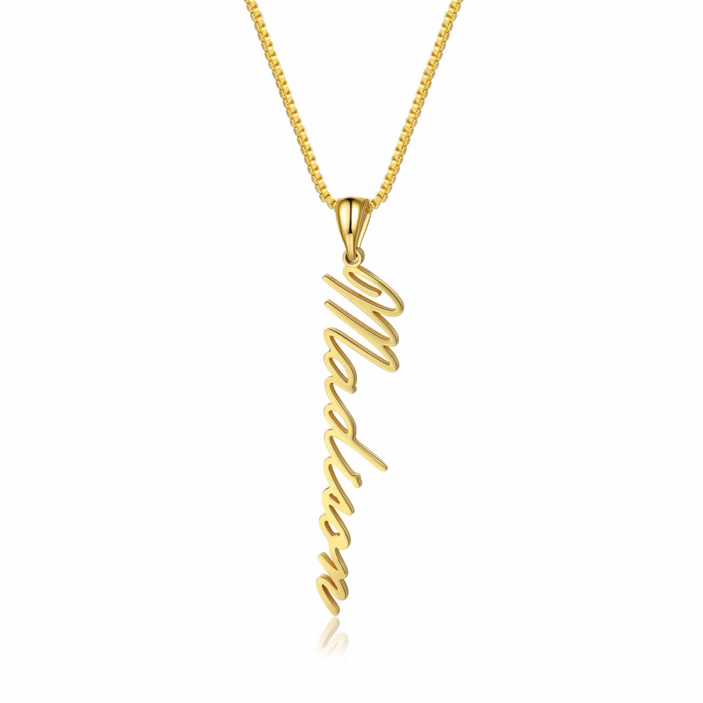 Gold Plated Vertical Name Necklace
