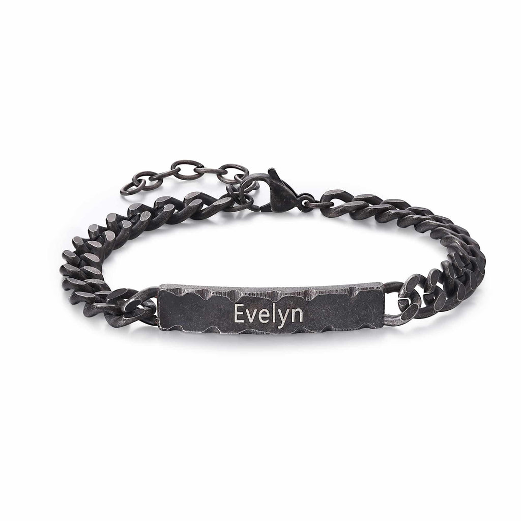 Black ID Bracelet for Men