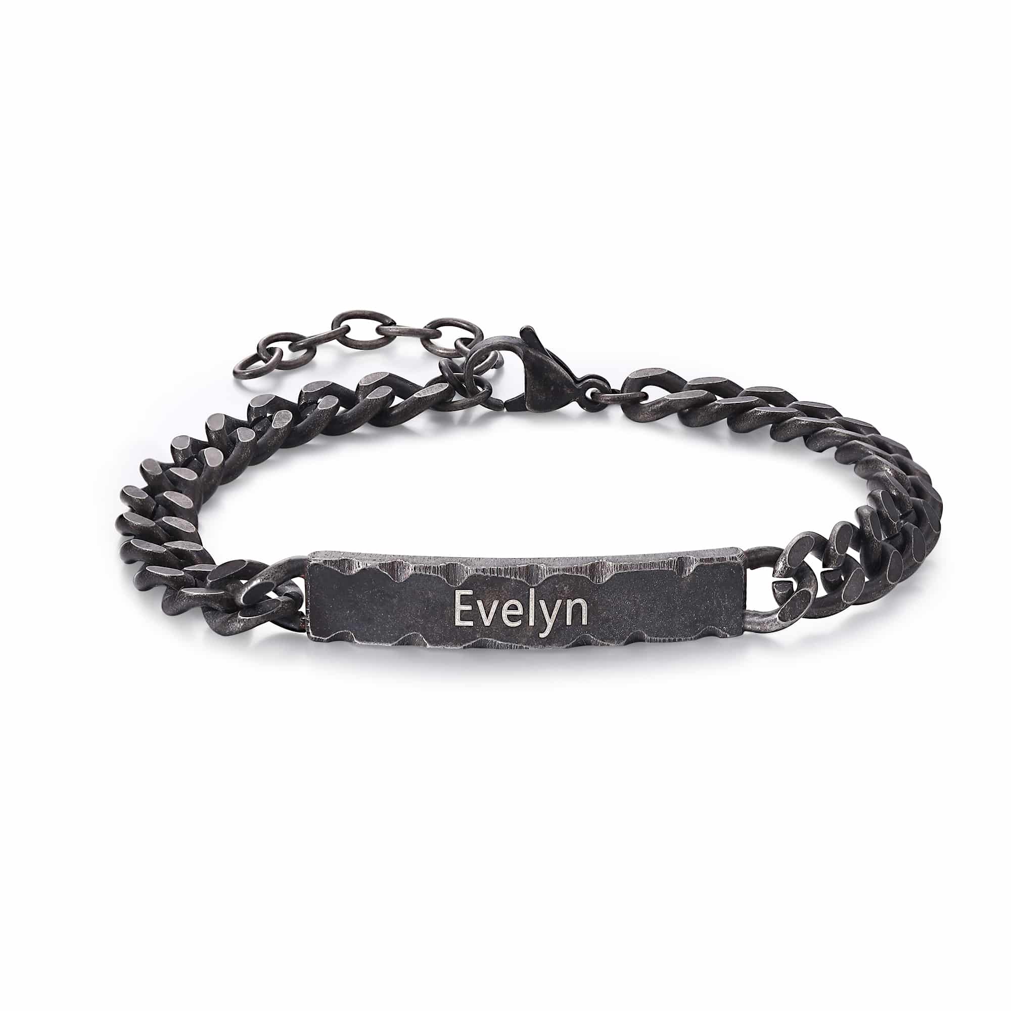 Black ID Bracelet for Men
