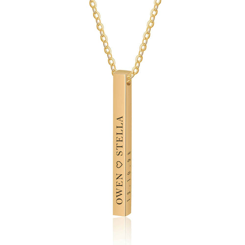 4 Sides Bar Necklace Gold