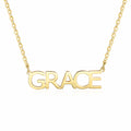 Gold Block Name Necklace