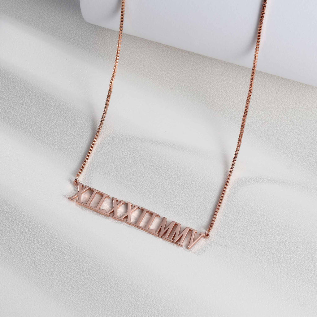 Anniversary Date Necklace Rose Gold