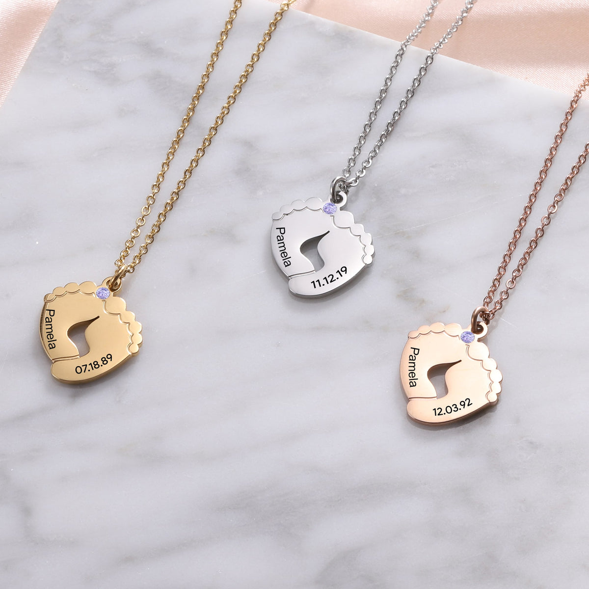 Baby Footprint Necklace for Mom