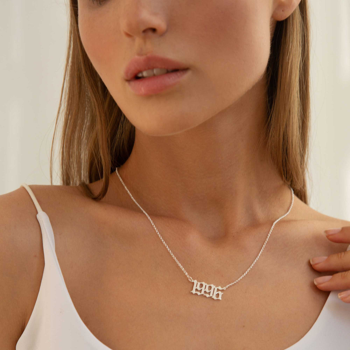 Birth Year Necklace Silver Tone