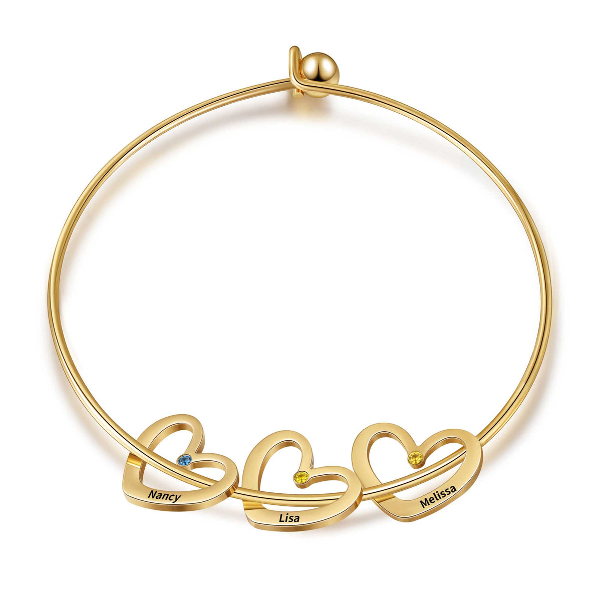 Birthstone Charm Bracelet for Grandma Gold