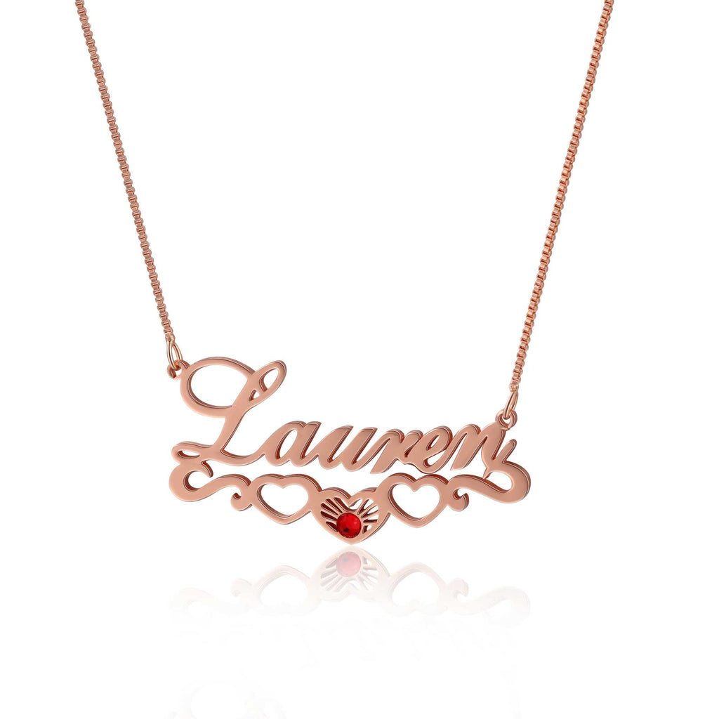 Birthstone Name Necklace