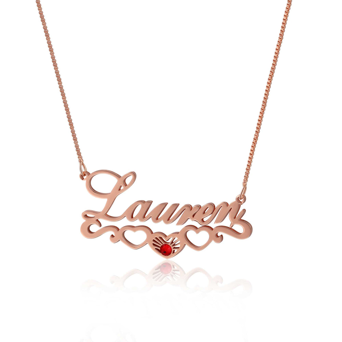 Birthstone Name Necklace