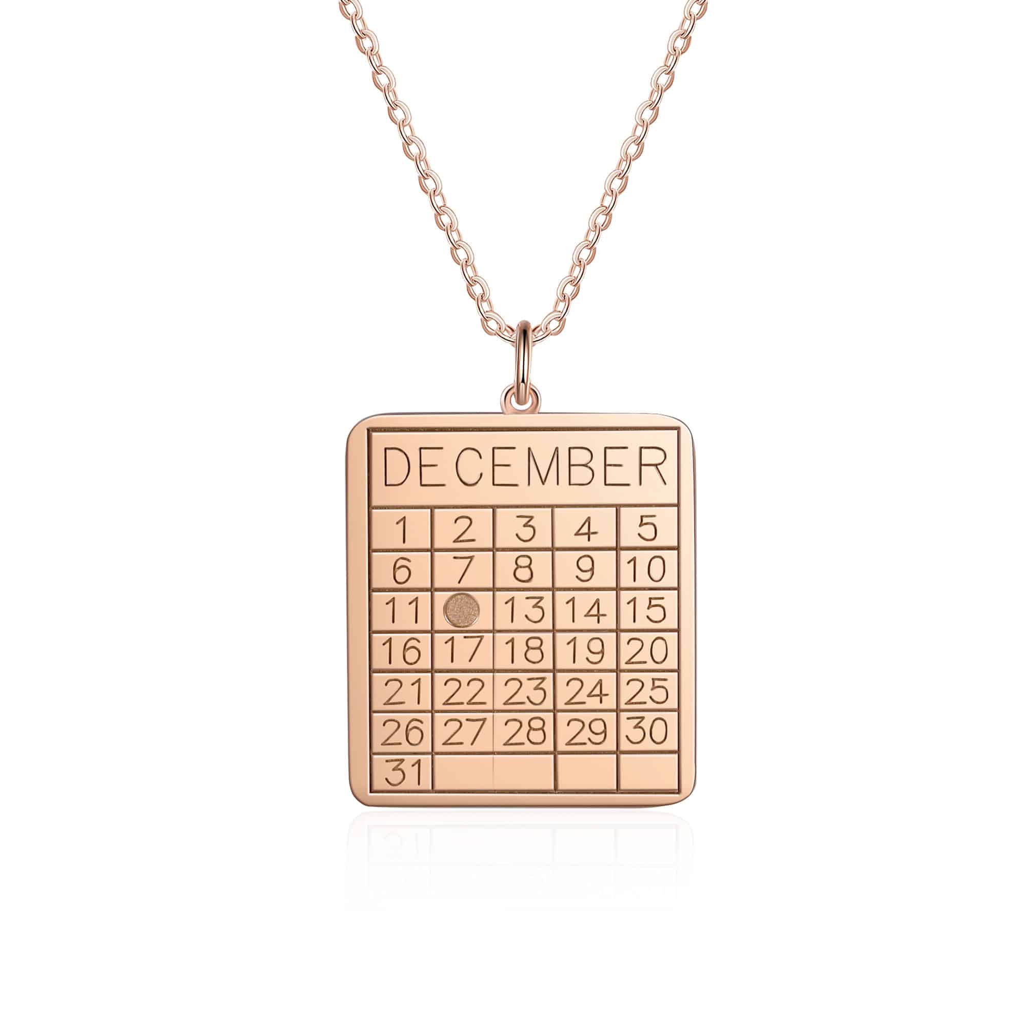 Calendar Necklace Rose Gold