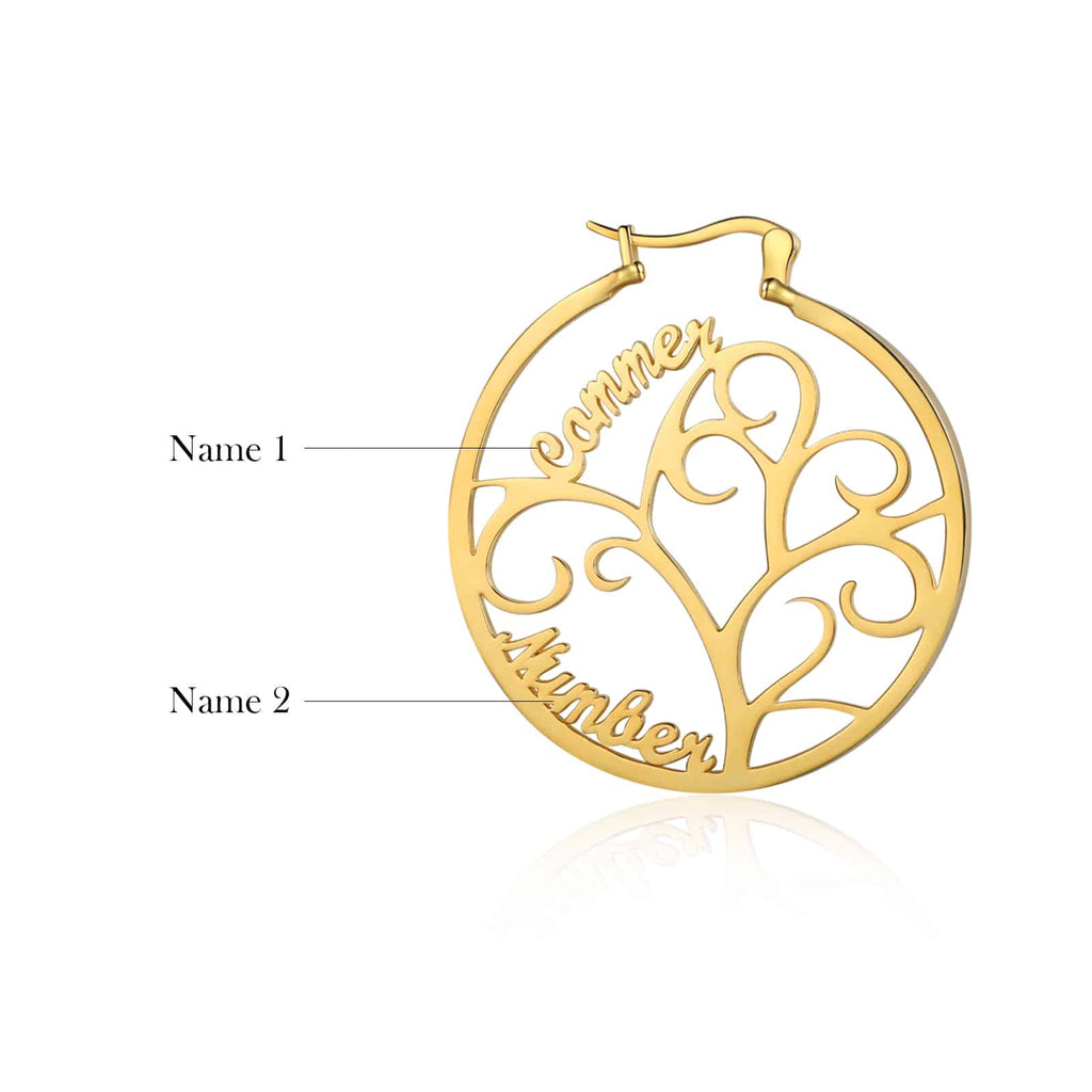 Family Tree Earrings with Names