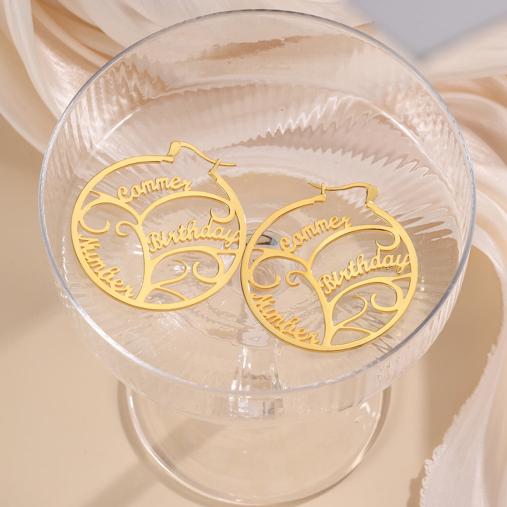 Family Tree Earrings with Names