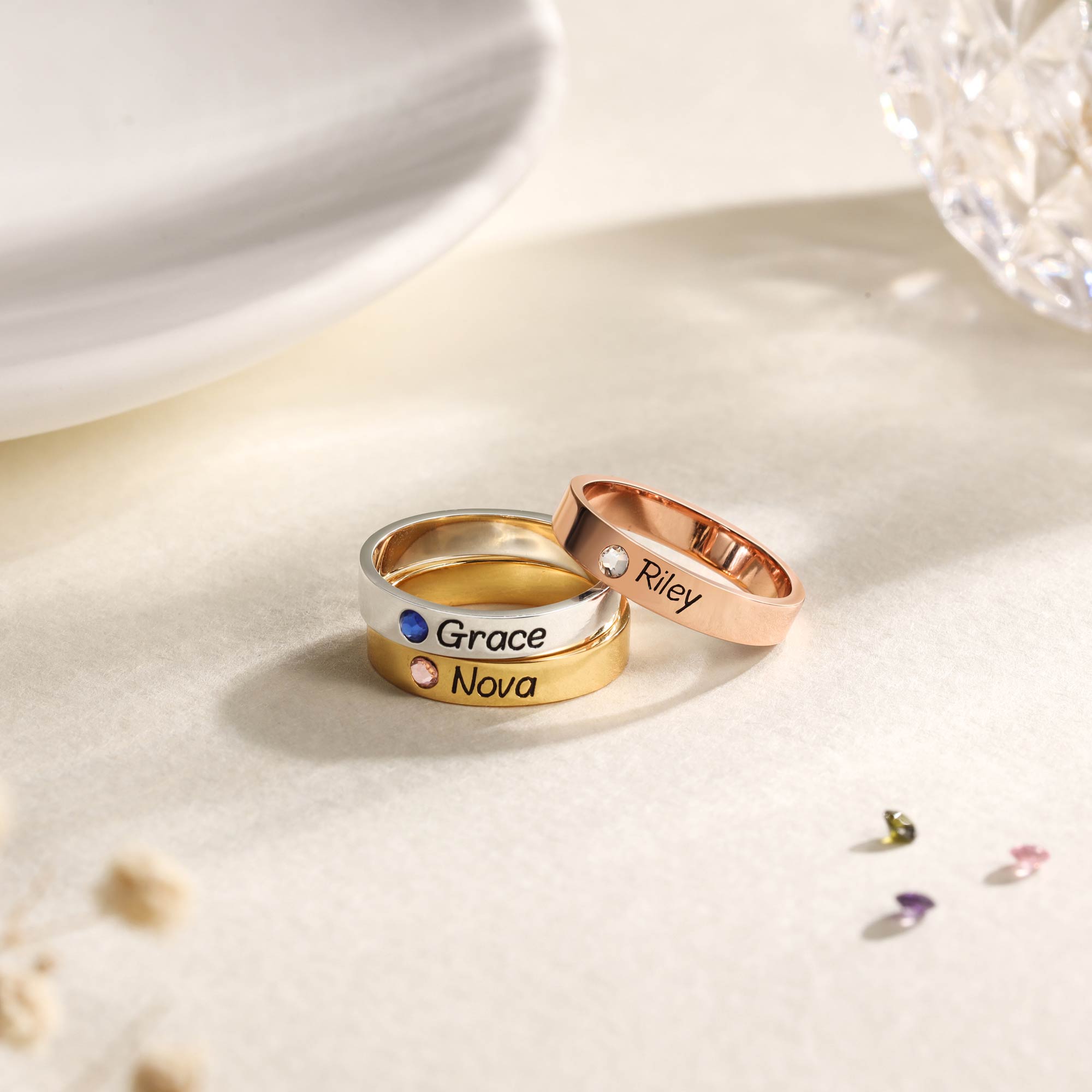 Gifts For Mothers Birthstone Stackable Rings