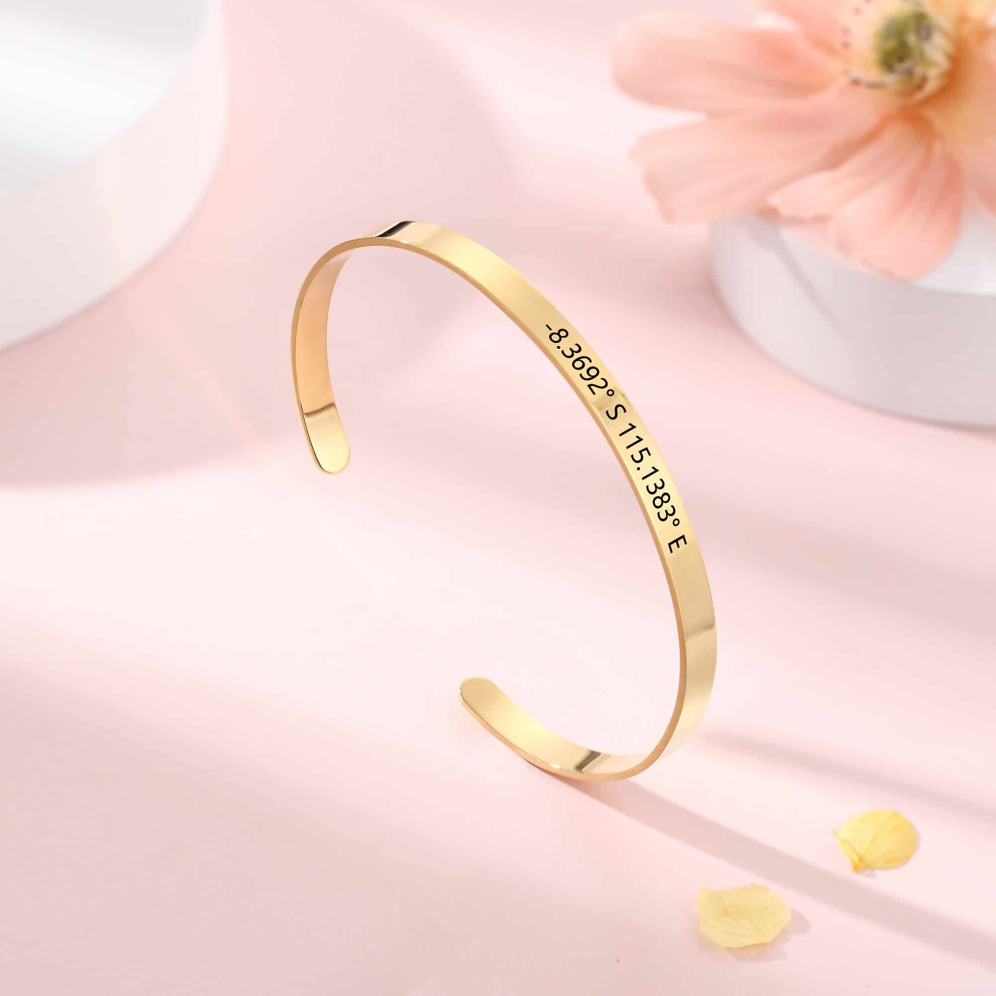 Gold Engraved Bangle With Name