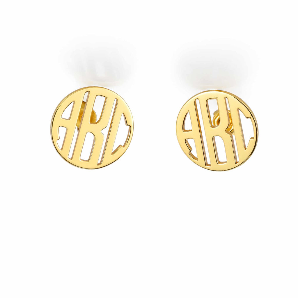Gold Monogram Earrings