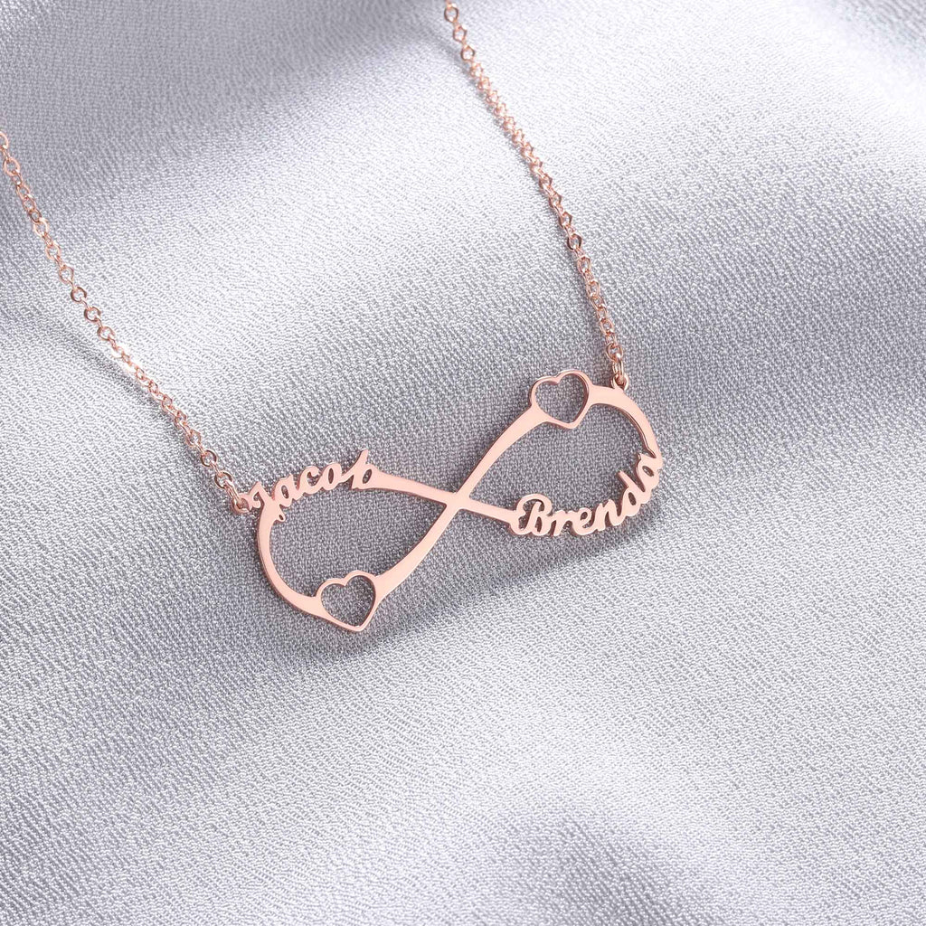 Infinity Silver Tone Personalized Infinity Symbol Necklace Size Materialseart Necklace Rose Gold
