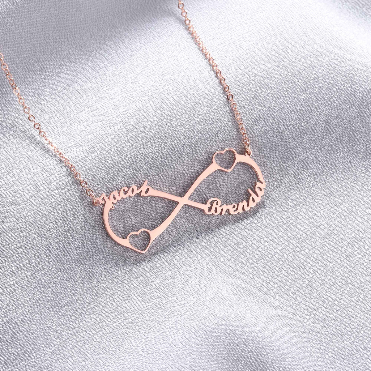 Infinity Silver Tone Personalized Infinity Symbol Necklace Size Materialseart Necklace Rose Gold