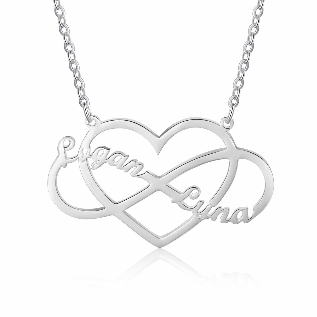 Infinity Heart Necklace Silver Tone
