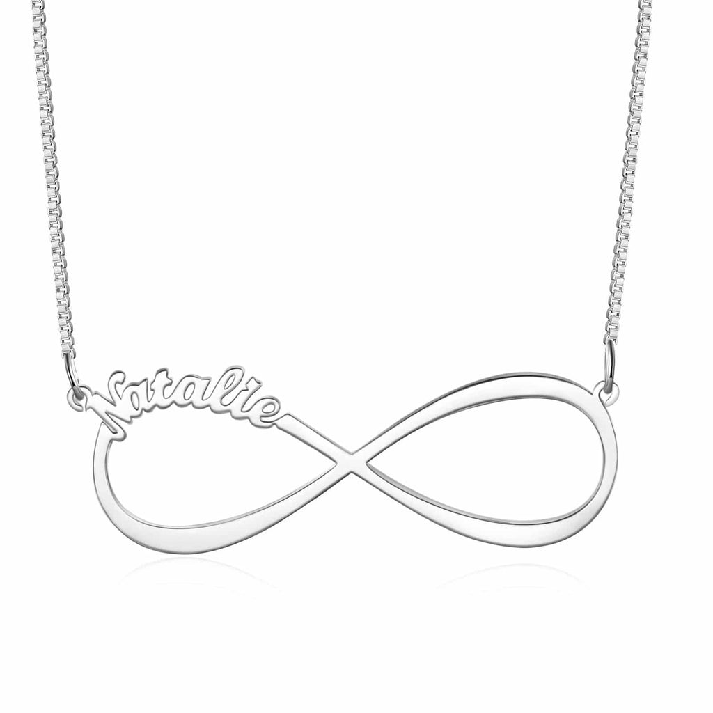 Infinity Name Pendant Silver Tone