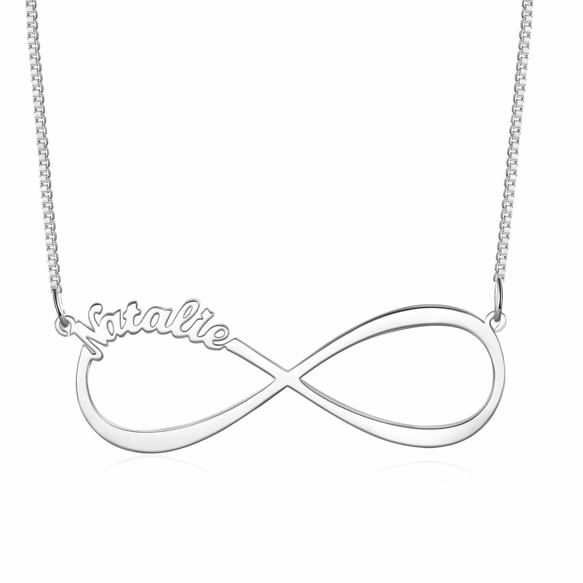 Infinity Name Pendant Silver Tone