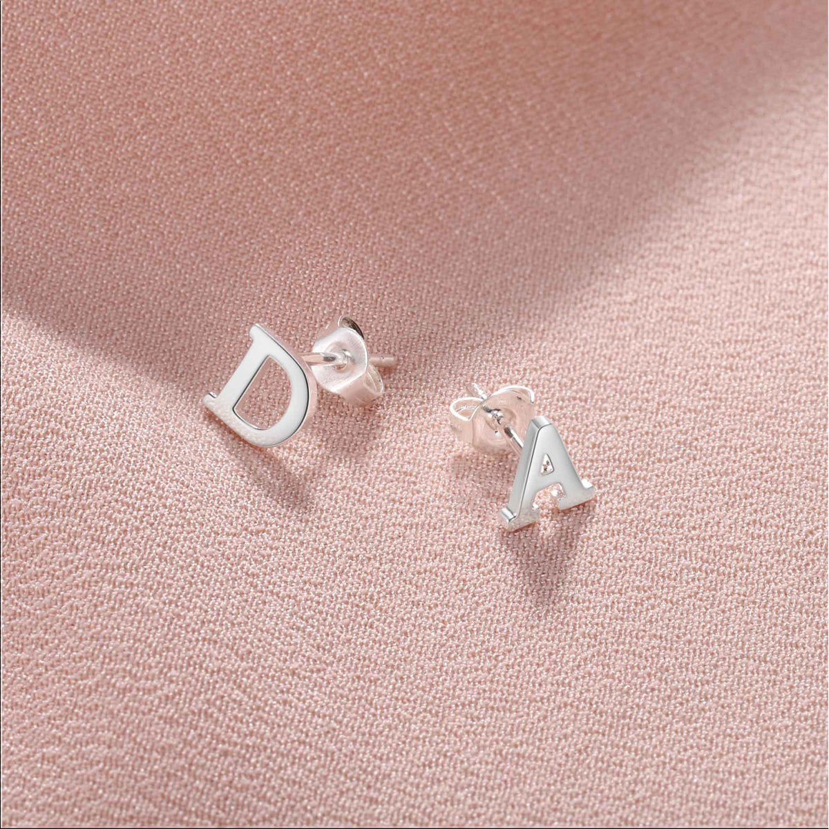 Initial Earrings Silver