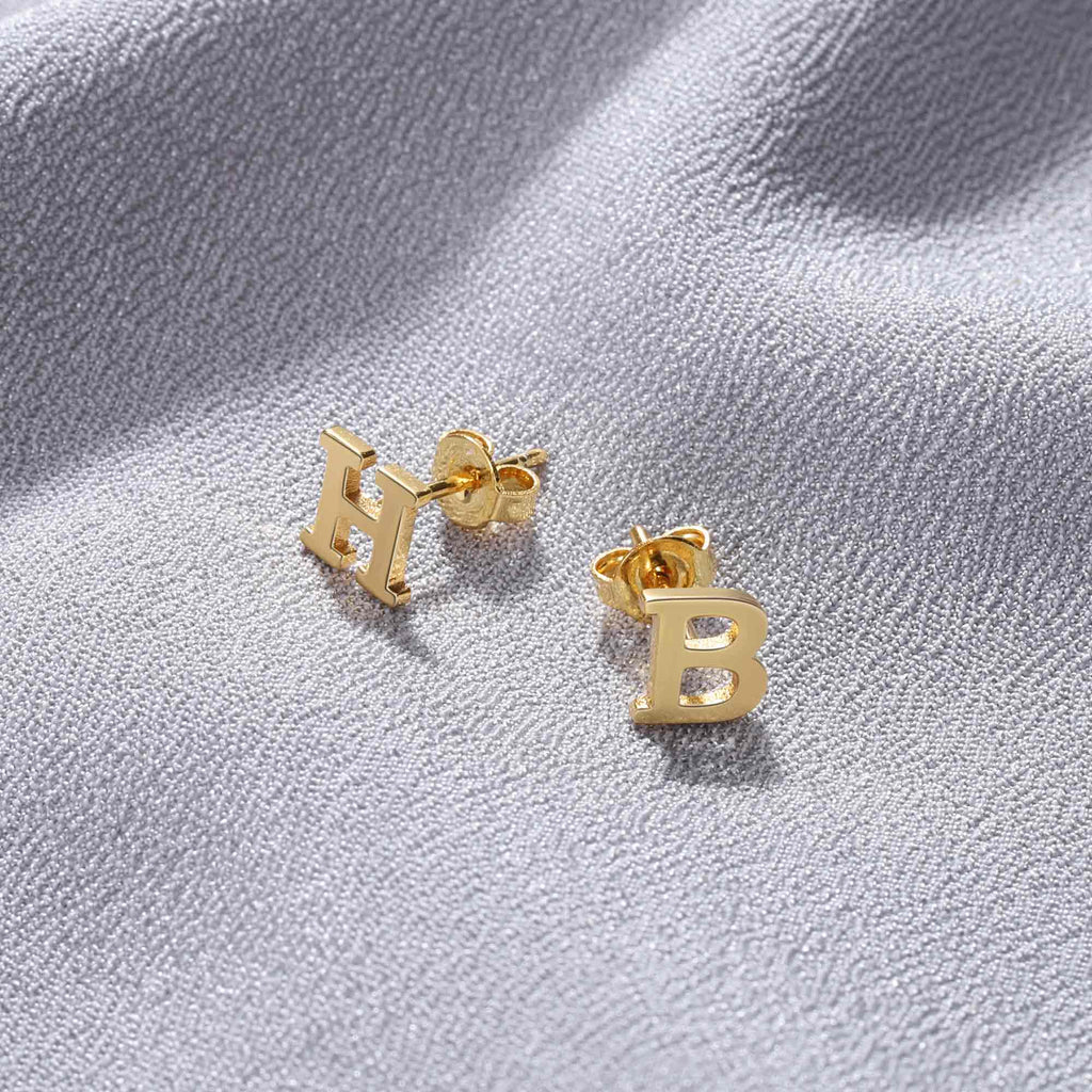 Letter Earrings Gold