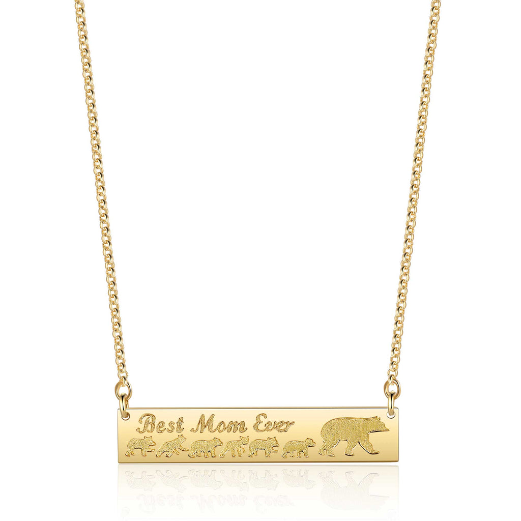 Mama Bear Necklace Gold
