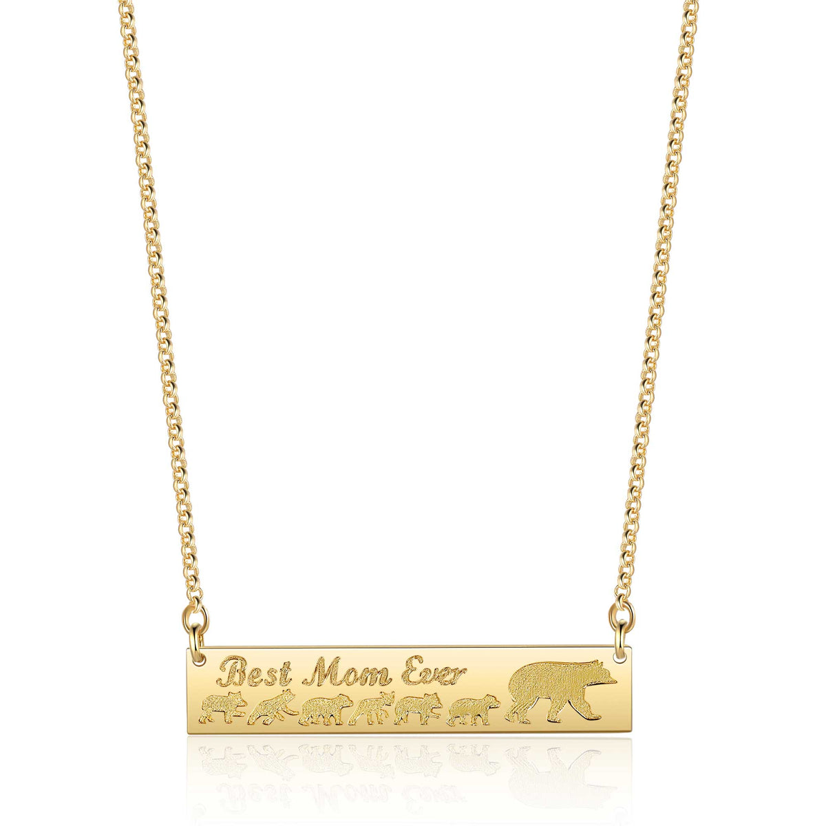 Mama Bear Necklace Gold