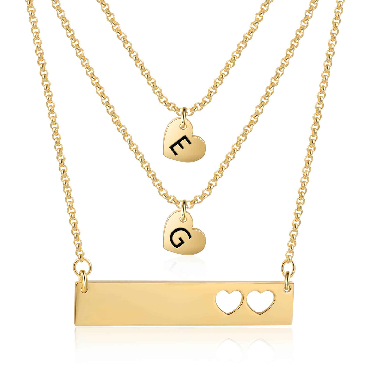 Mother And 2 Daughter Necklace Gold