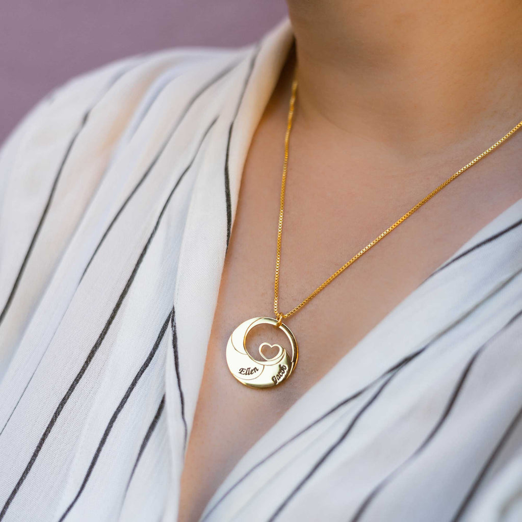Mother Day Necklace Gold Personalized With Names