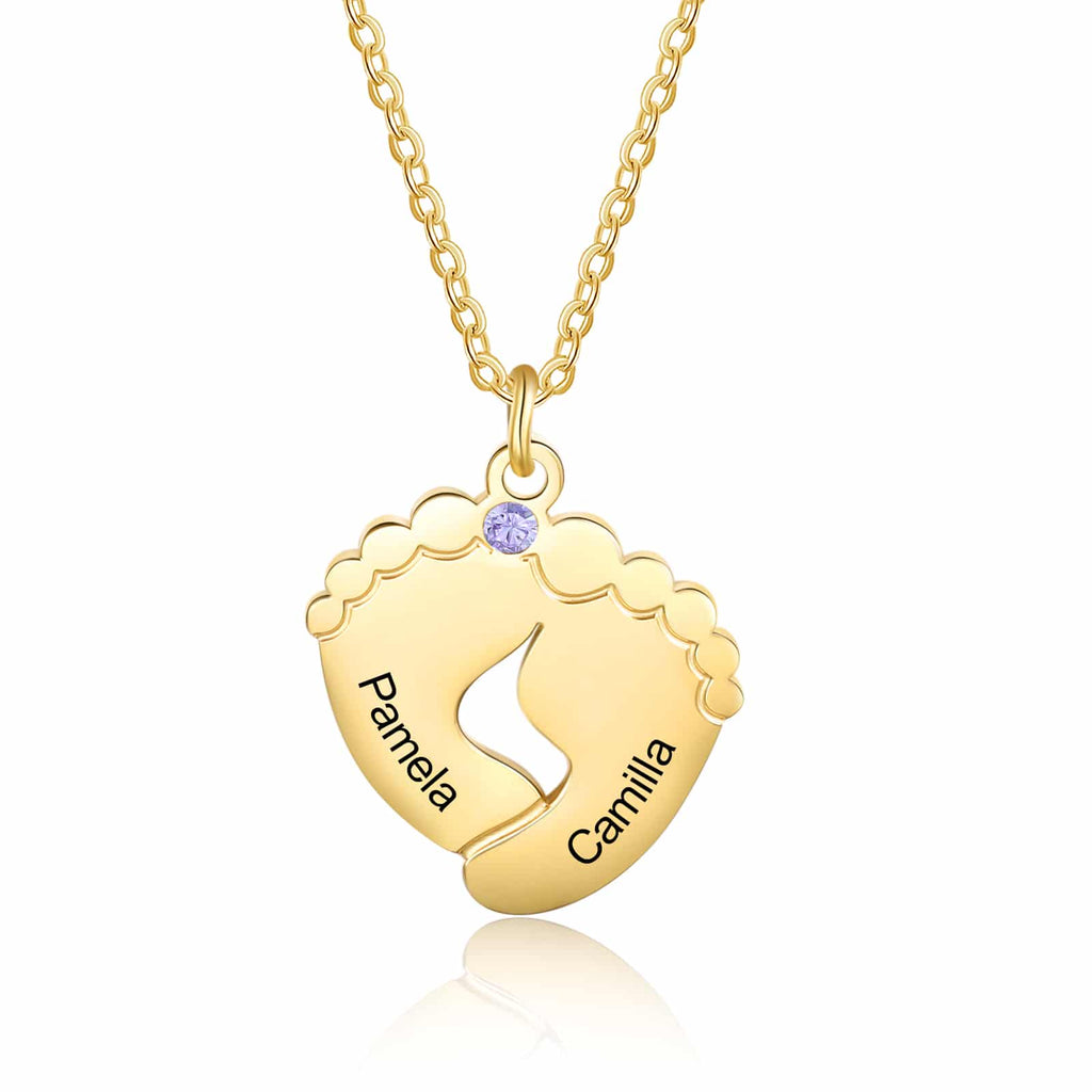 Mothers Day Necklace with Footprints