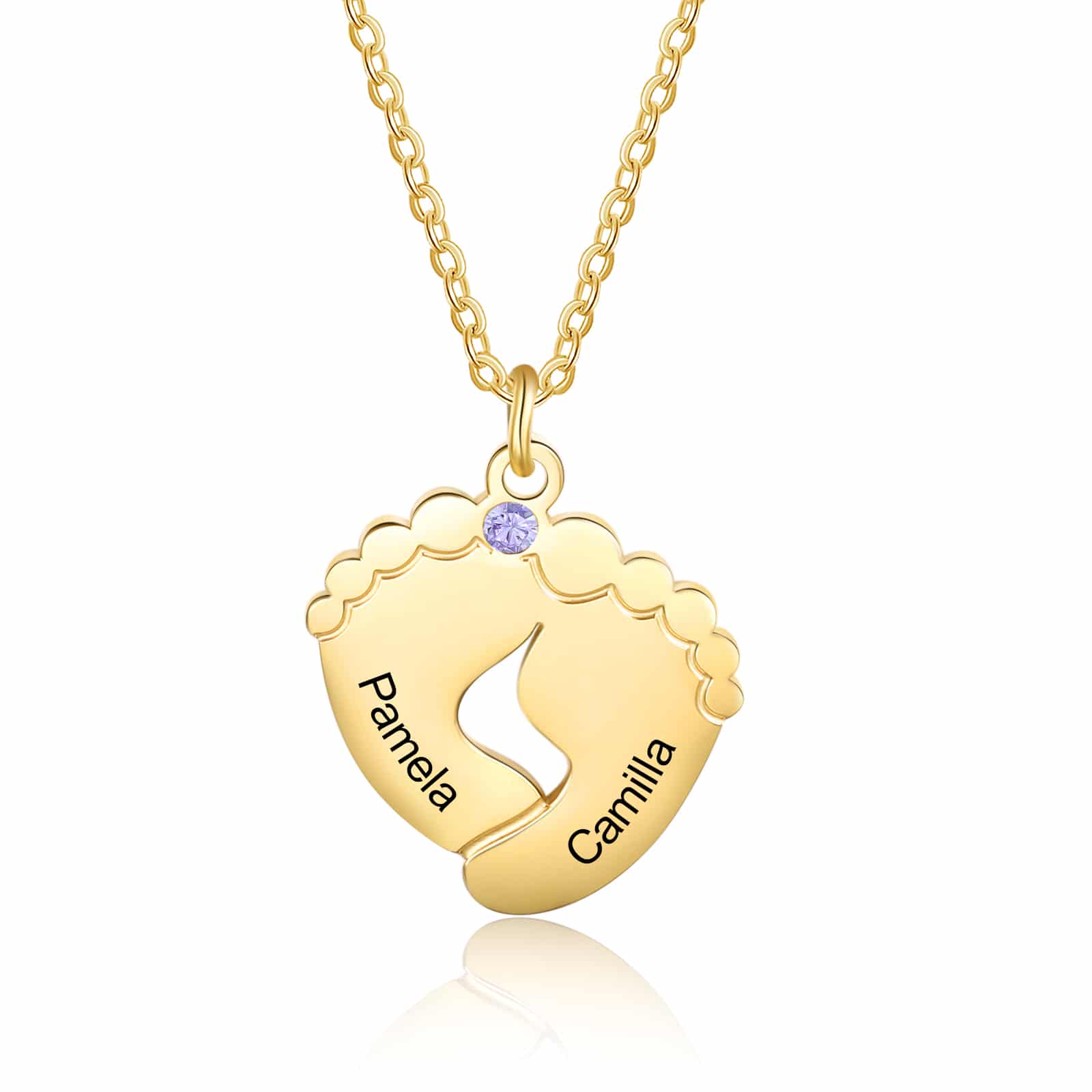 Mothers Day Necklace with Footprints