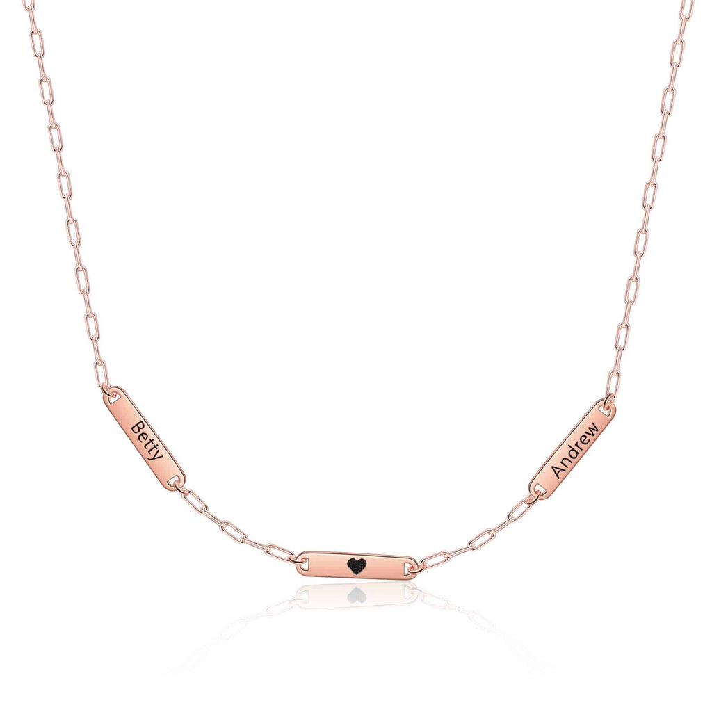 Multiple Mother Day Name Necklace Paperclip Chain Gold