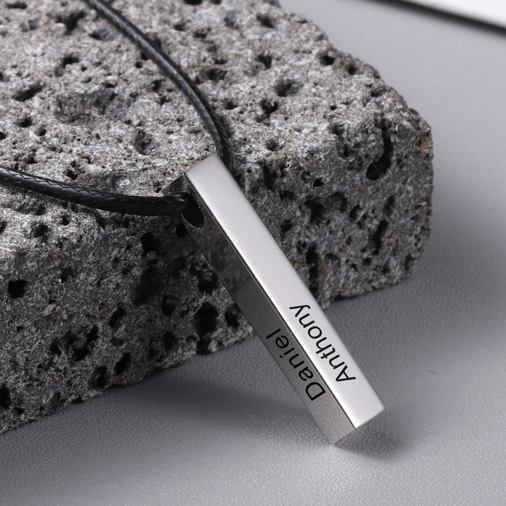 Name Necklace For Father With Engraved Kids Names
