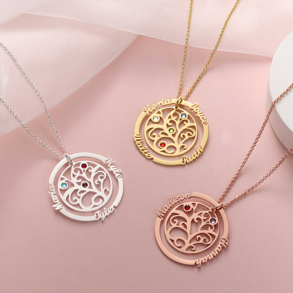 Necklace for Mom with Birthstones