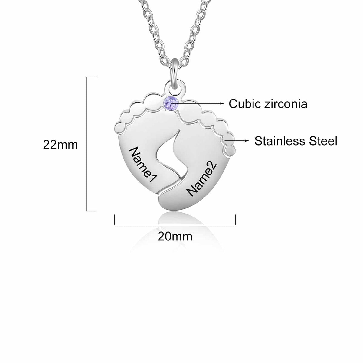Necklace with Baby Fingerprint Size Materials