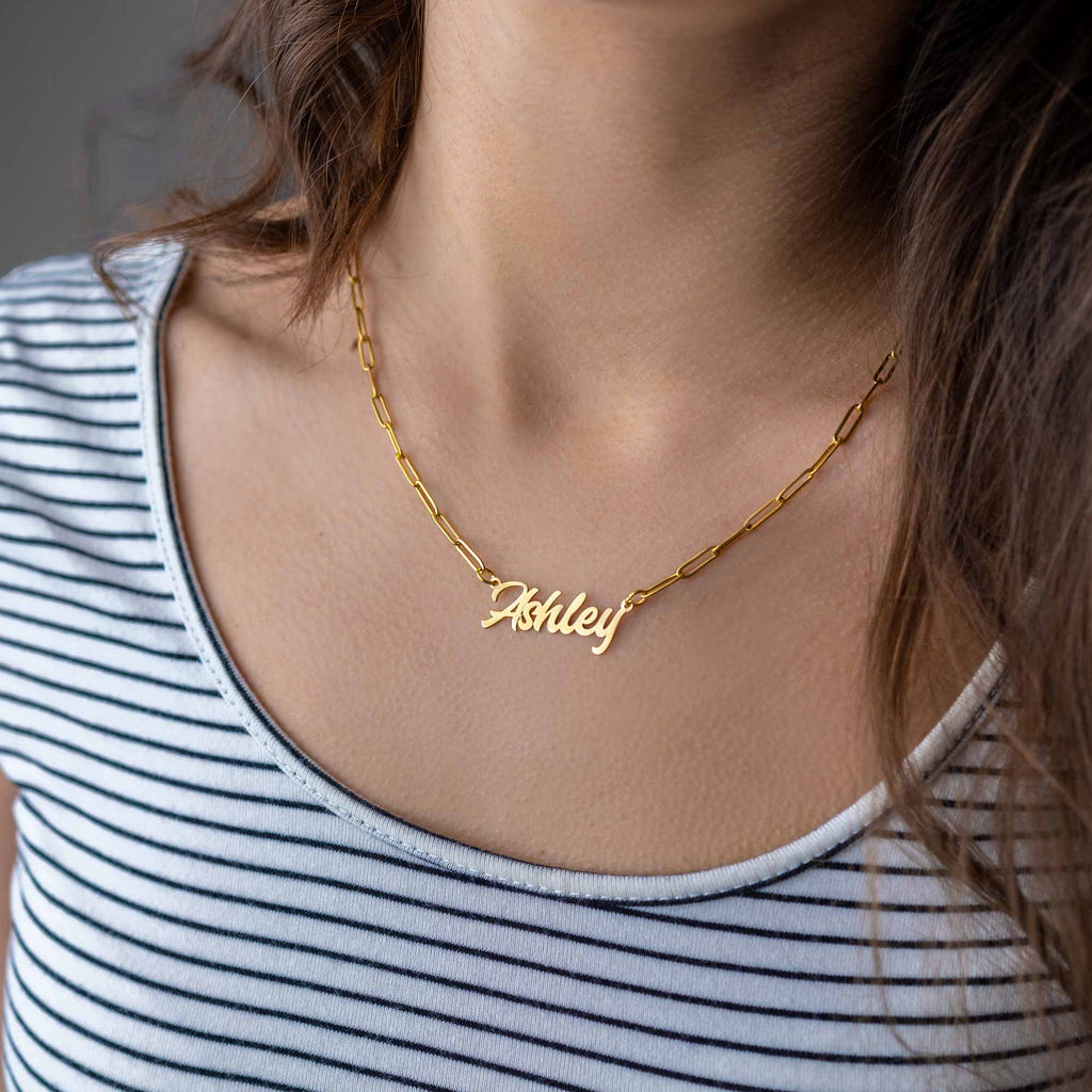 Paperclip Chain Name Necklace