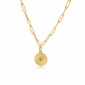 Paperclip Initial Necklace Gold