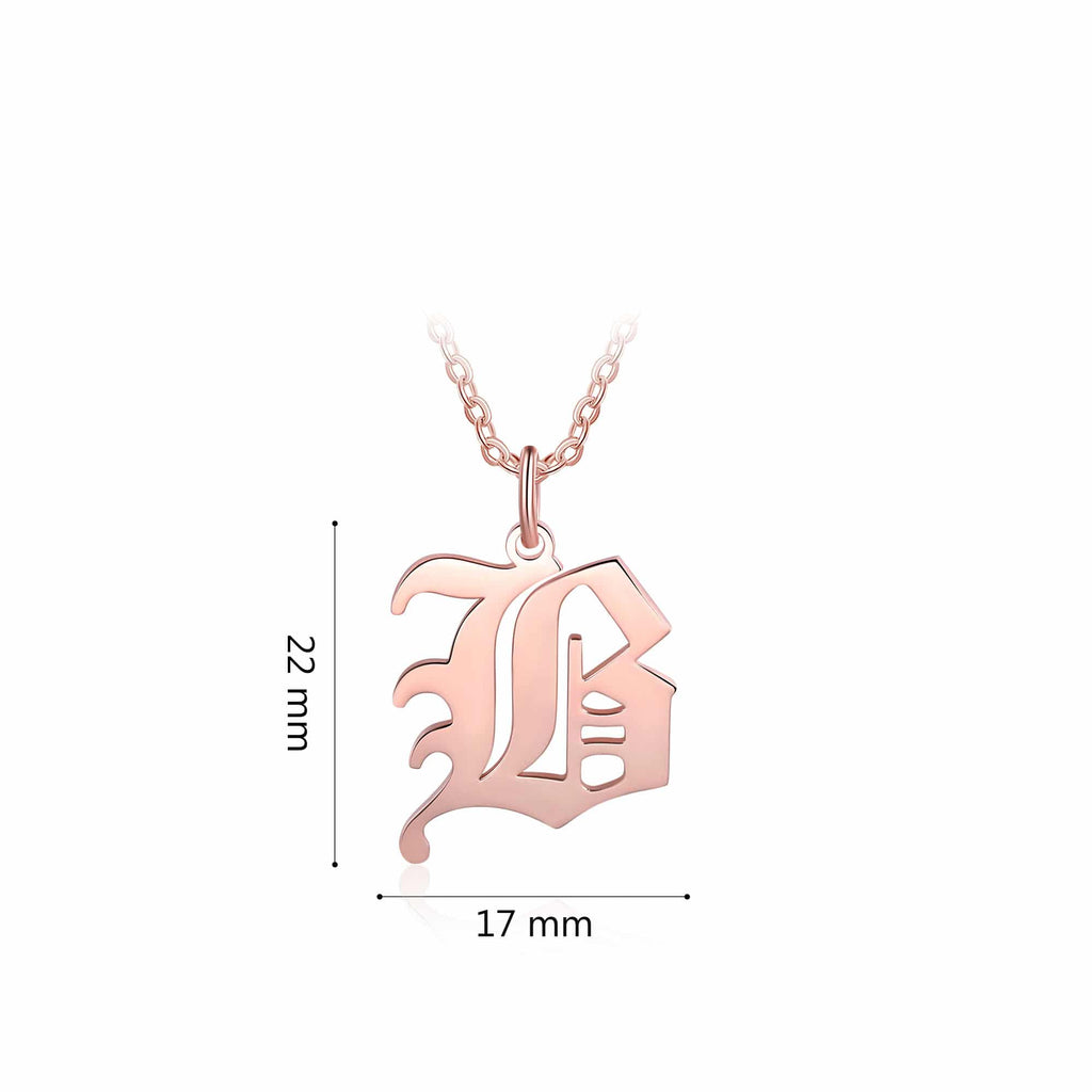 Personalized Any Letter Initial Necklace Rose Gold Size Materials