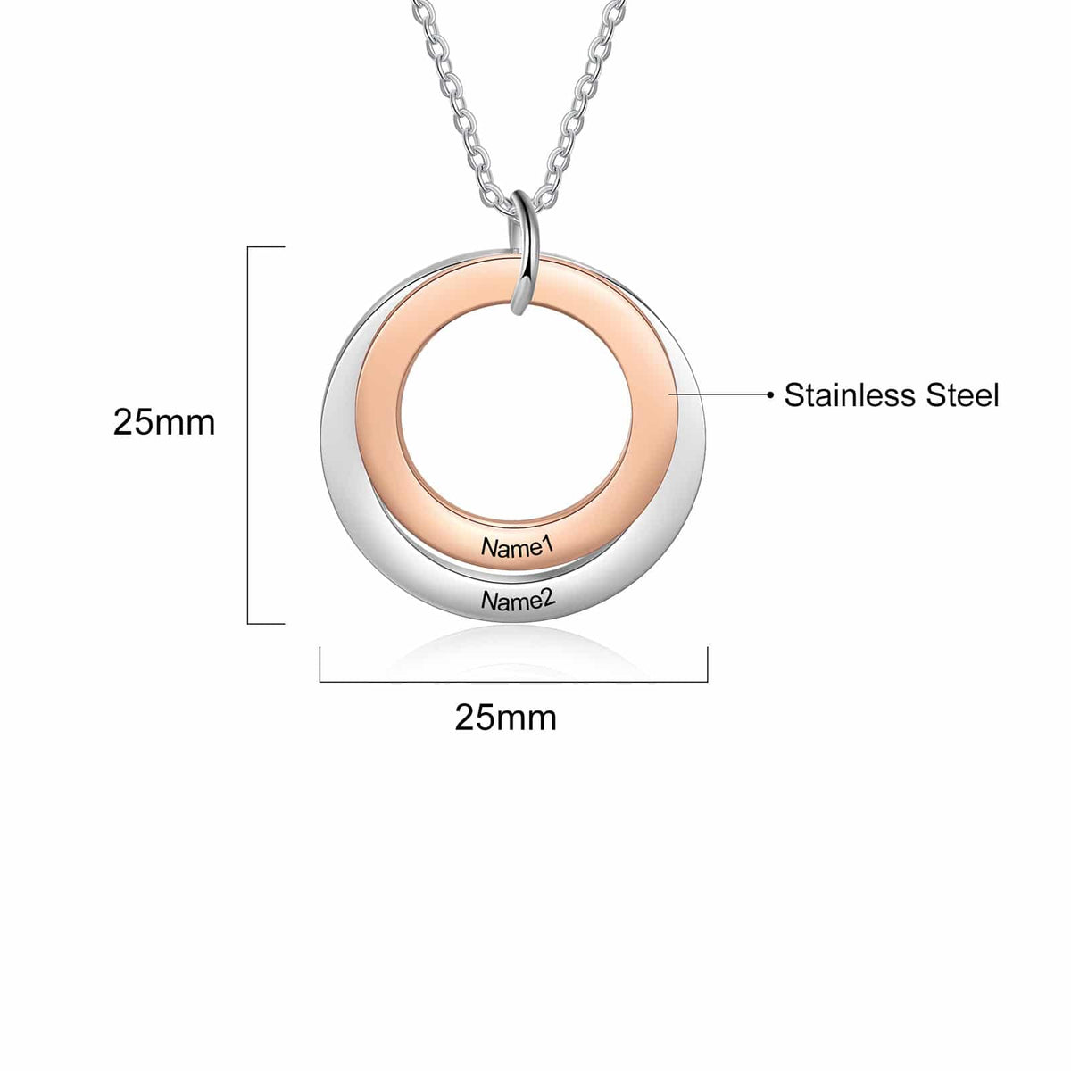 Personalized Mom Of 2 Necklace Size Materials