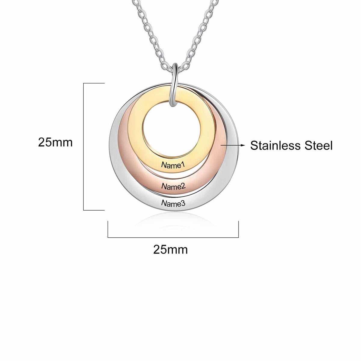 Personalized Mom Of 3 Necklace Size Materials