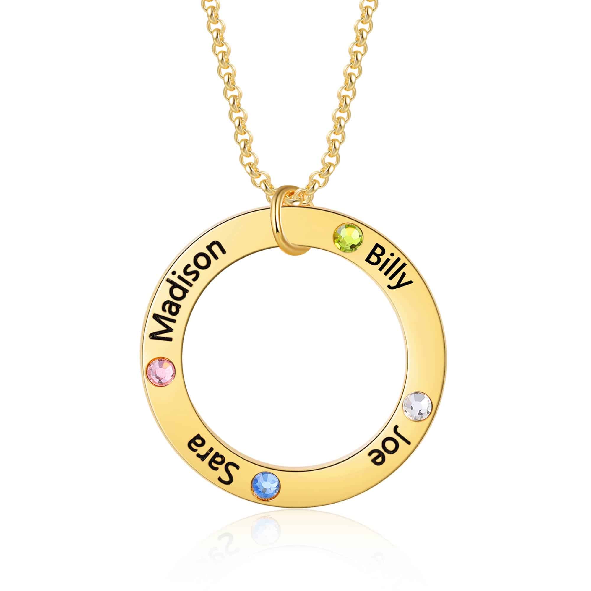 Personalized Mothers Birthstone Necklace Gold