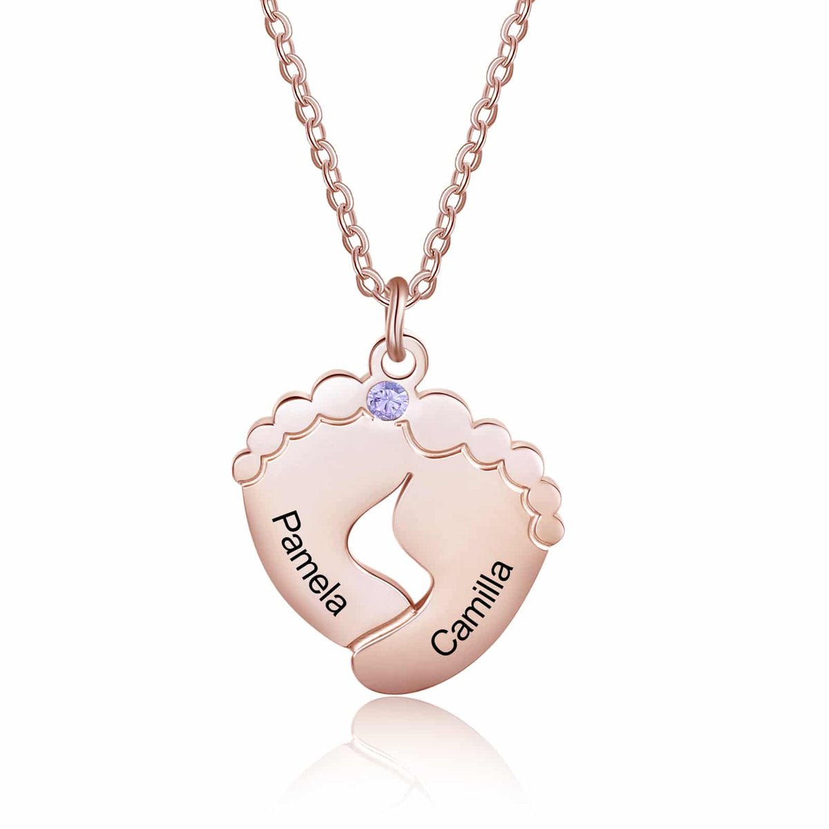 Rose Gold Baby Footprint Necklace