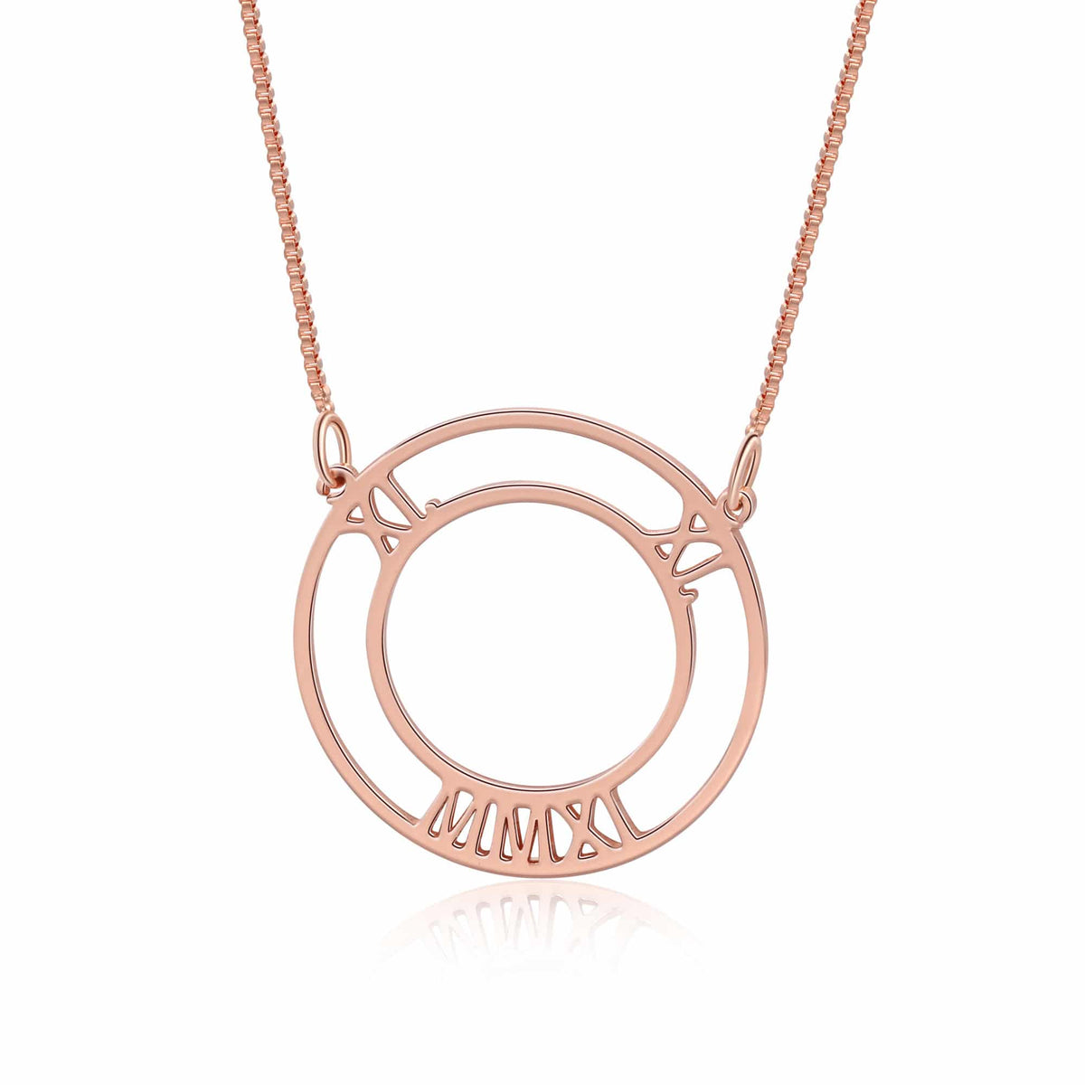 Rose Gold Circle Name Necklace