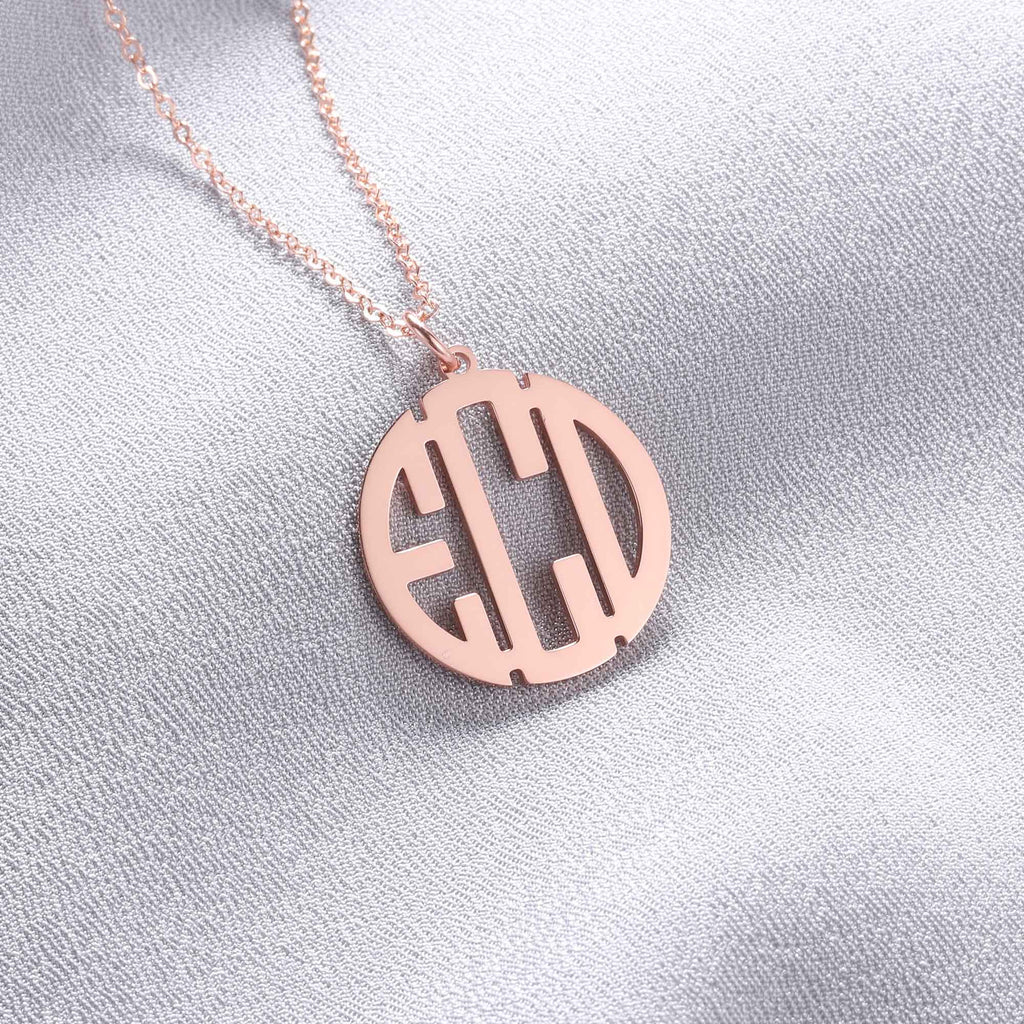 Rose Gold Monogrammed Necklace