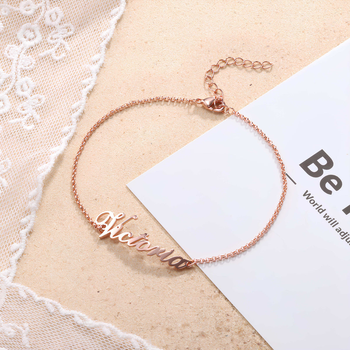 Rose Gold Personalized Name Anklet