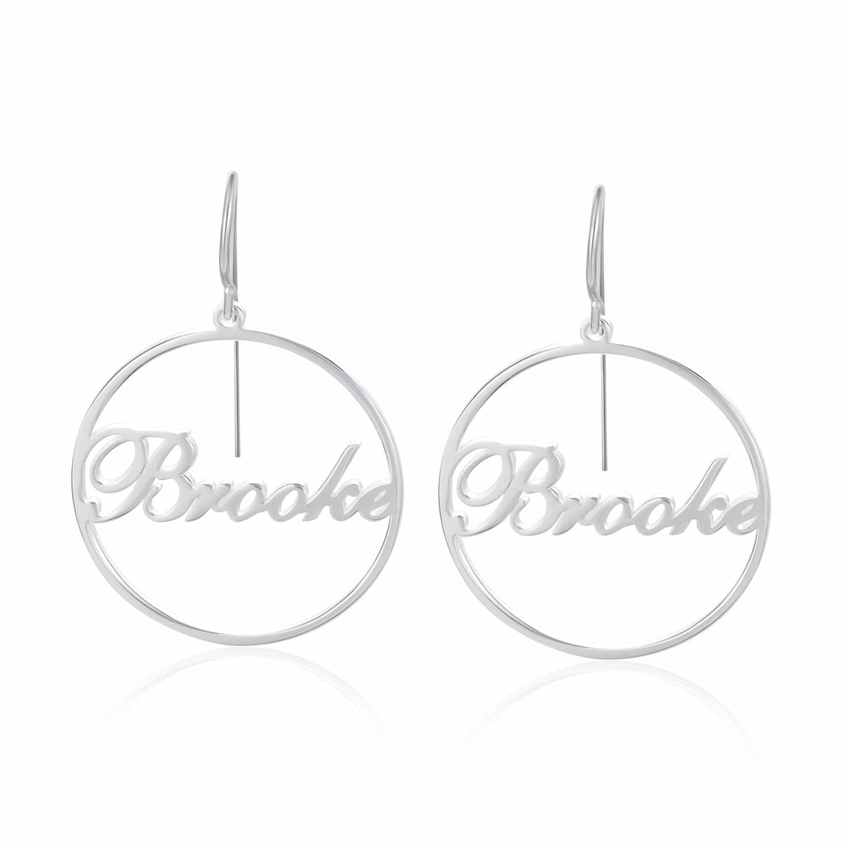 Silver Hoop Name Earrings