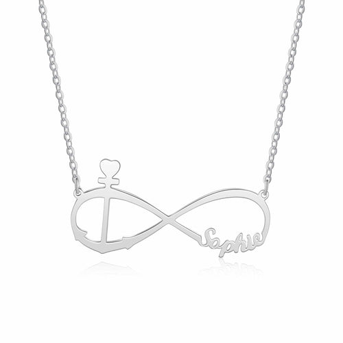 Silver Infinity Necklace With Name Handmade