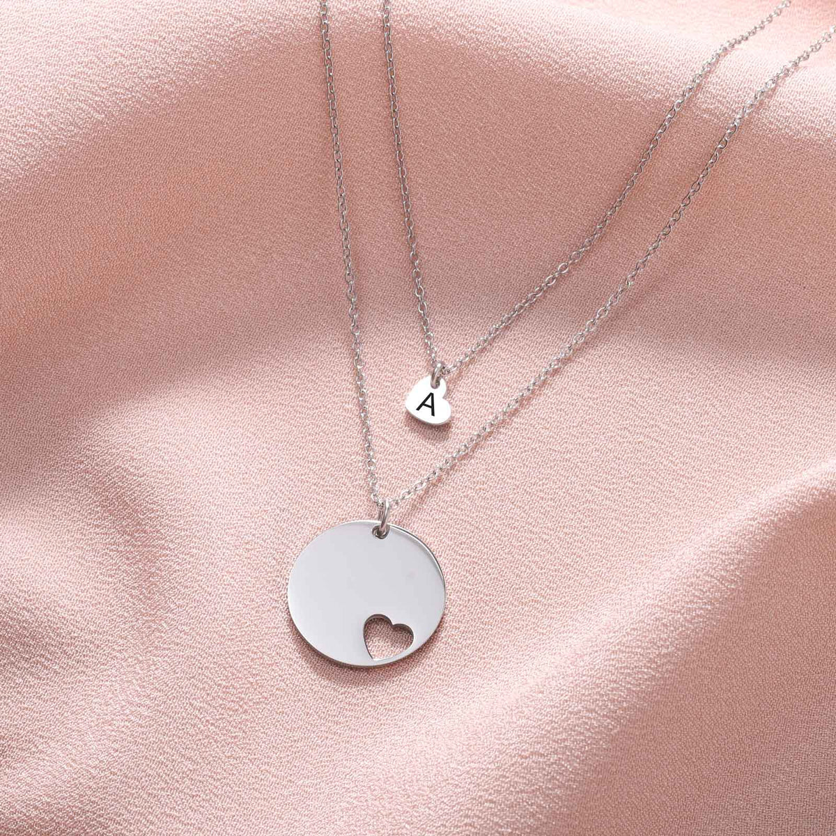Silver Mother Daughter Necklace