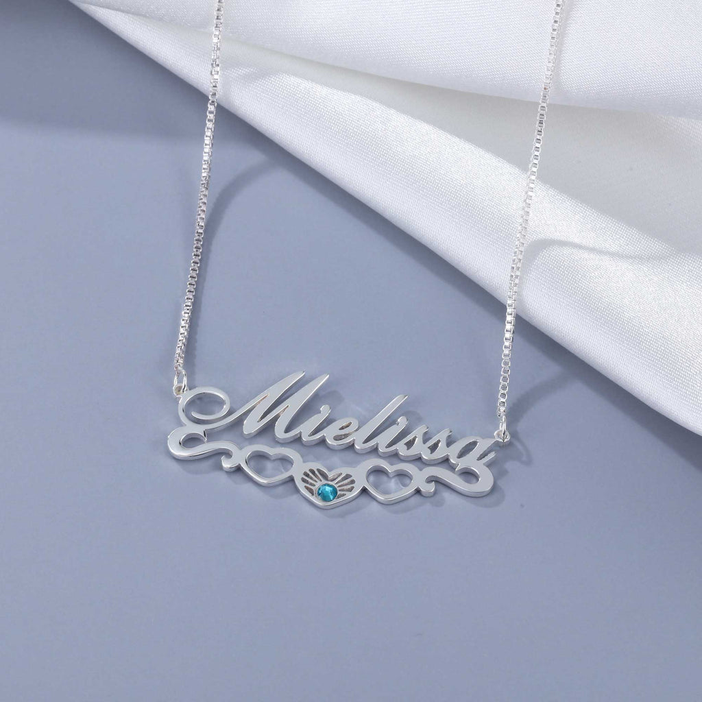 Silver Tone Birthstone Necklace