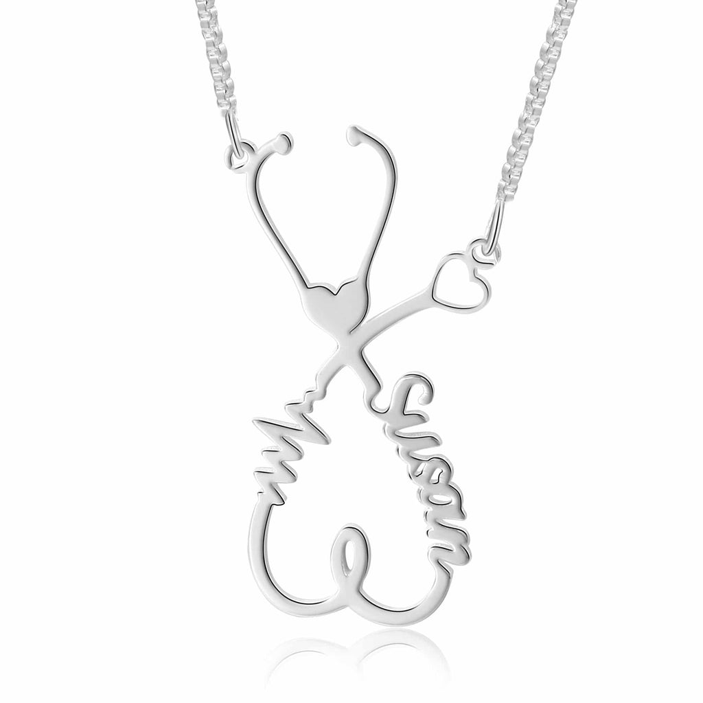 Silver Tone Doctor Necklace