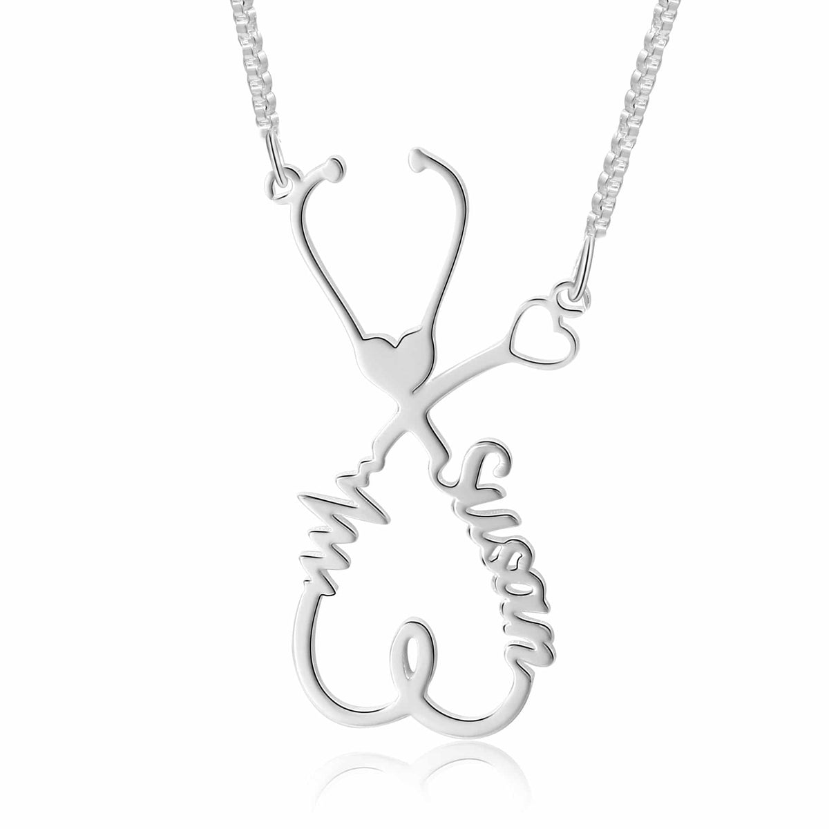 Silver Tone Doctor Necklace